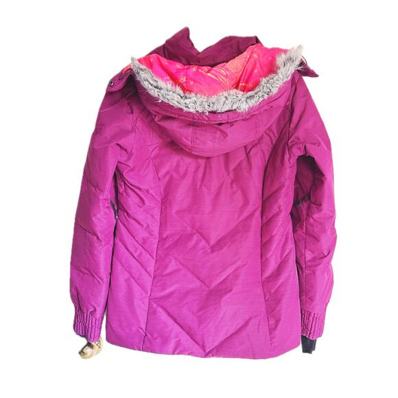 Oakley Full Zip Snowboarding Parka Fur Hood Ski Coat Medium Pink - Picture 3 of 12